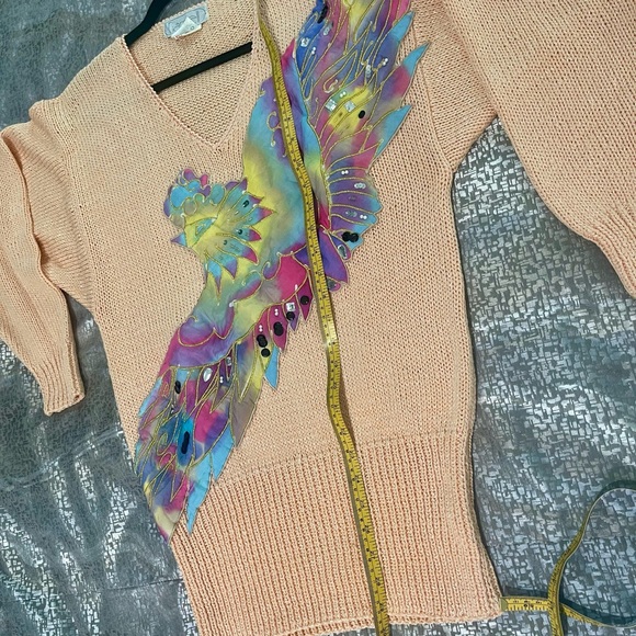 Vintage Sweater with Silk and Bejewelled Appliqué - Picture 7 of 9